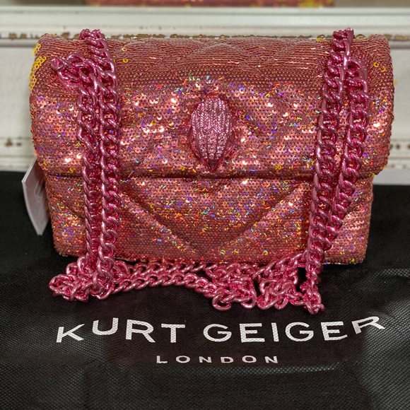 Kurt Geiger Handbags - NWT KURT GEIGER LONDON
Mini Kensington Pink Sequins Crossbody Bag